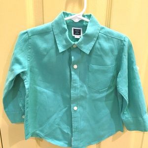 linen button-down boy shirt